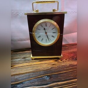 Howard Miller Rosewood Bracket Battery Operated Tabletop Clock Chase Engraved